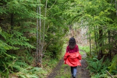 Carolita walking the local Washington forest trails